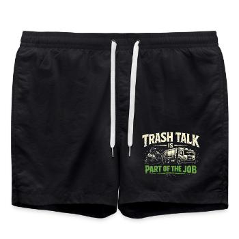 Trash Talk is part of it | Garbage Collection, Humor - Swim Trunks - black - Front - AI Model Male 185 light (185cm)