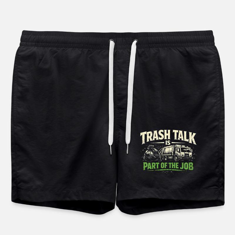 Trash Talk is part of it | Garbage Collection, Humor - Swim Trunks - black