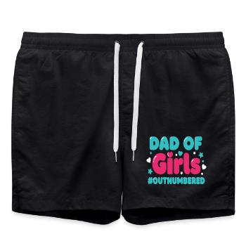 Papa des filles en infériorité numérique Papa fille - Short de bain - noir - Devant - AI Model Male 185 light (185cm)