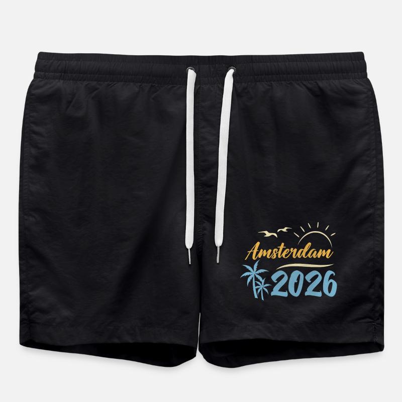 Amsterdam 2026 - Badeshorts - Schwarz