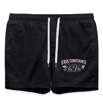 Fais Confiance à la Vie  - Short de bain - noir - Devant - AI Model Male 185 light (185cm)