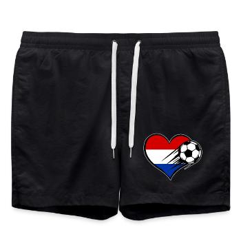 Drapeau des Pays-Bas Fussball_mit_Herz - Short de bain - noir - Devant - AI Model Male 185 light (185cm)