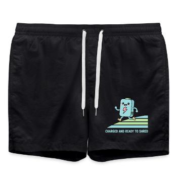 Batterie du E-Bike Kawaii prête à être détruite - Short de bain - noir - Devant - AI Model Male 185 light (185cm)