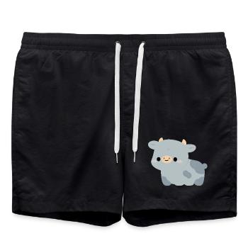 Vache bleue belge - Short de bain - noir - Devant - AI Model Male 185 light (185cm)