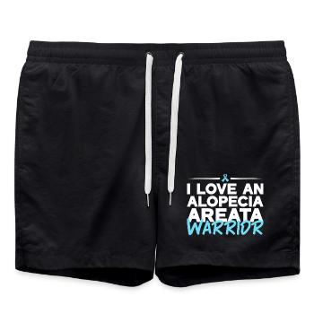 Alopecia Areata - Liebe für Kämpfer - Badeshorts - Schwarz - Vorne - AI Model Male 185 light (185cm)