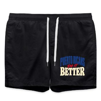 Puerto Ricaner Heimatliebe zeigen - Badeshorts - Schwarz - Vorne - AI Model Male 185 light (185cm)