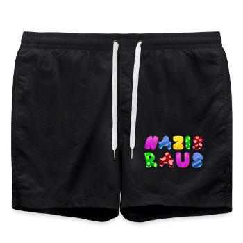 AfD stoppen gegen rechts Demokratie Vielfalt links - Badeshorts - Schwarz - Vorne - AI Model Male 185 light (185cm)
