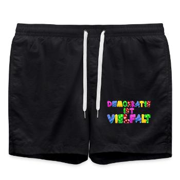AfD stoppen gegen rechts Demokratie Vielfalt links - Badeshorts - Schwarz - Vorne - AI Model Male 185 light (185cm)