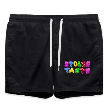 Baby Eltern Kind Geschenk Tante Geburt Mama Papa - Badeshorts - Schwarz - Vorne - AI Model Male 185 light (185cm)