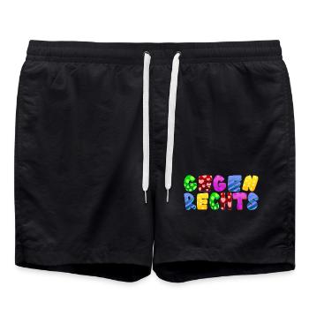AfD stoppen gegen rechts Demokratie Vielfalt links - Badeshorts - Schwarz - Vorne - AI Model Male 185 light (185cm)