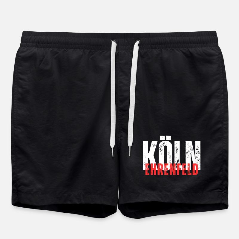 Ehrenfeld white red - Swim Trunks - black