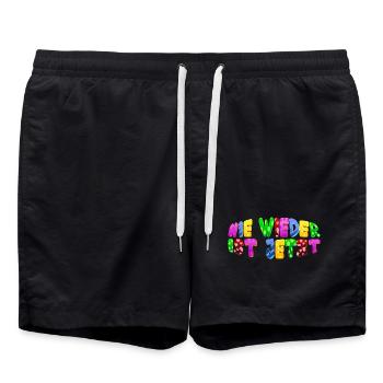 AfD stoppen gegen rechts Demokratie Vielfalt links - Badeshorts - Schwarz - Vorne - AI Model Male 185 light (185cm)