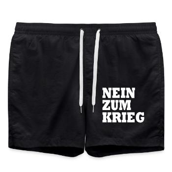 Nein zum krieg - Badeshorts - Schwarz - Vorne - AI Model Male 185 light (185cm)