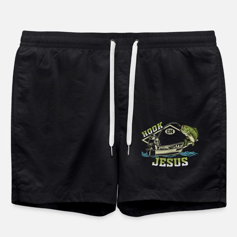 Hook on Jesus - Swim Trunks - black