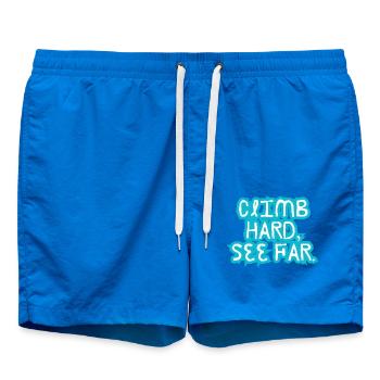 Hart klettern, weit sehen. - Badeshorts - Cobalt blue - Vorne