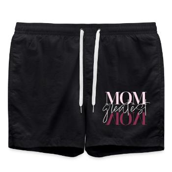 Greatest Mom rosarot - Badeshorts - Schwarz - Vorne - AI Model Male 185 light (185cm)