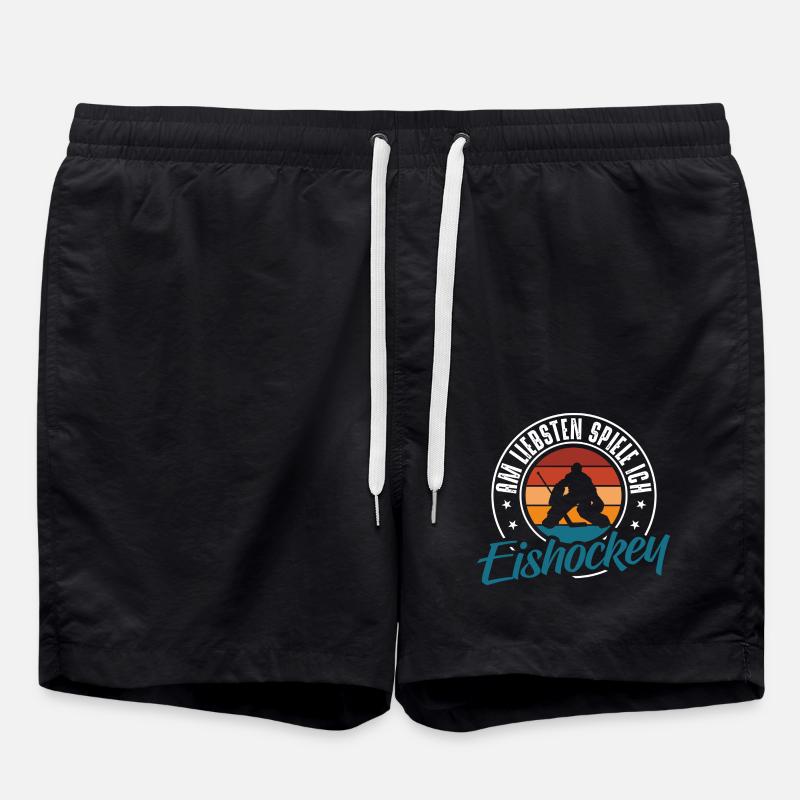 Eishockey - Badeshorts - Schwarz