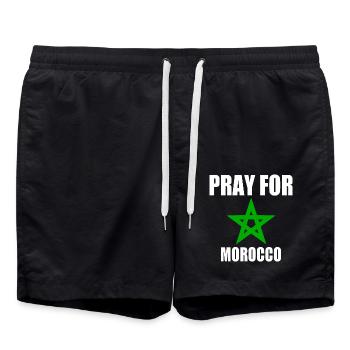 Pray for morocco - Swim Trunks - black - Front - AI Model Male 185 light (185cm)