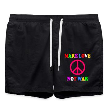 Make love not war - Swim Trunks - black - Front - AI Model Male 185 light (185cm)
