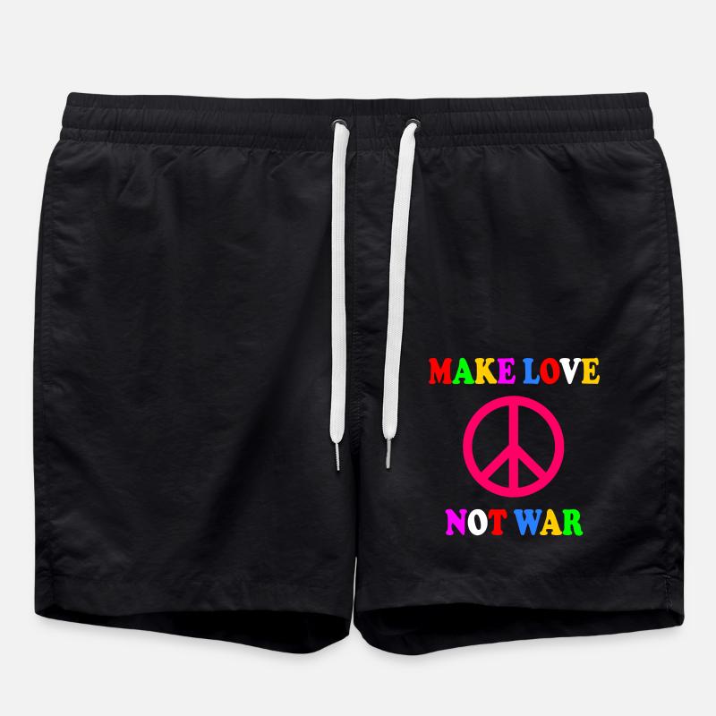 Make love not war - Short de bain - noir