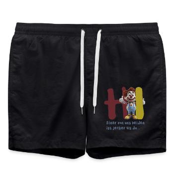 Karneval lustiger Spruch Alaaf Clown Joker Kostüm - Badeshorts - Schwarz - Vorne - AI Model Male 185 light (185cm)