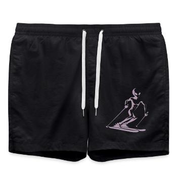 Silhouette de skieur extraterrestre pour minimaliste - Short de bain - noir - Devant - AI Model Male 185 light (185cm)