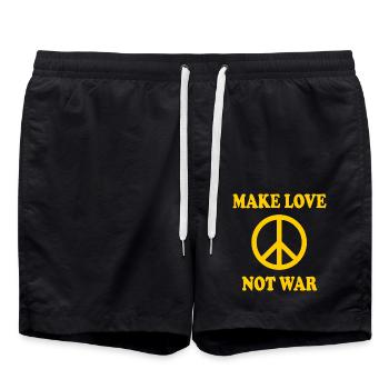 Make love not war - Badeshorts - Schwarz - Vorne - AI Model Male 185 light (185cm)