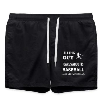 Baseball Life - Swim Trunks - black - Front - AI Model Male 185 light (185cm)