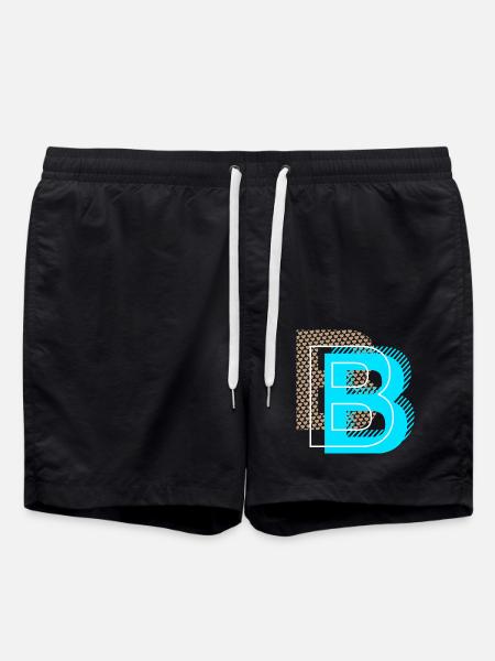 Cooler Buchstabe B - Badeshorts - Schwarz