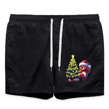 Tanzender Bär - Badeshorts - Schwarz - Vorne - AI Model Male 185 light (185cm)