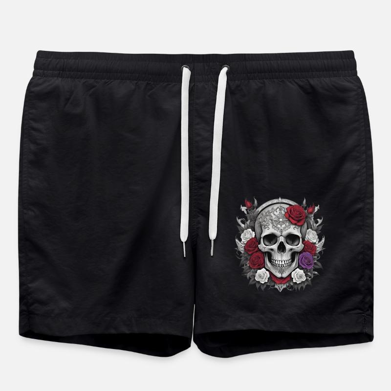 Gothic Skull - Swim Trunks - black