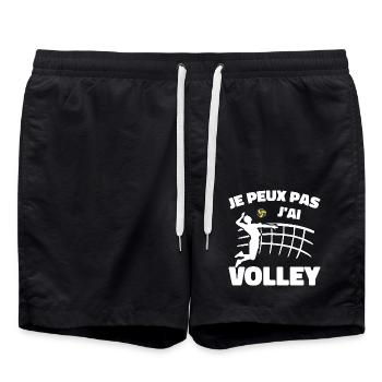 I can't I volleyball - Swim Trunks - black - Front - AI Model Male 185 light (185cm)