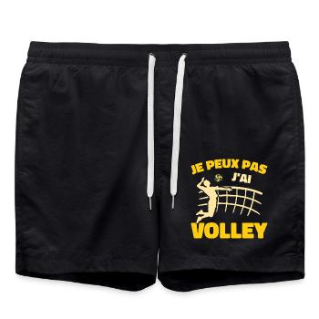 I can't I volleyball - Swim Trunks - black - Front - AI Model Male 185 light (185cm)