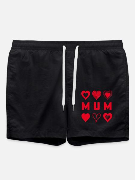 Red Hearts Mum - Swim Trunks - black