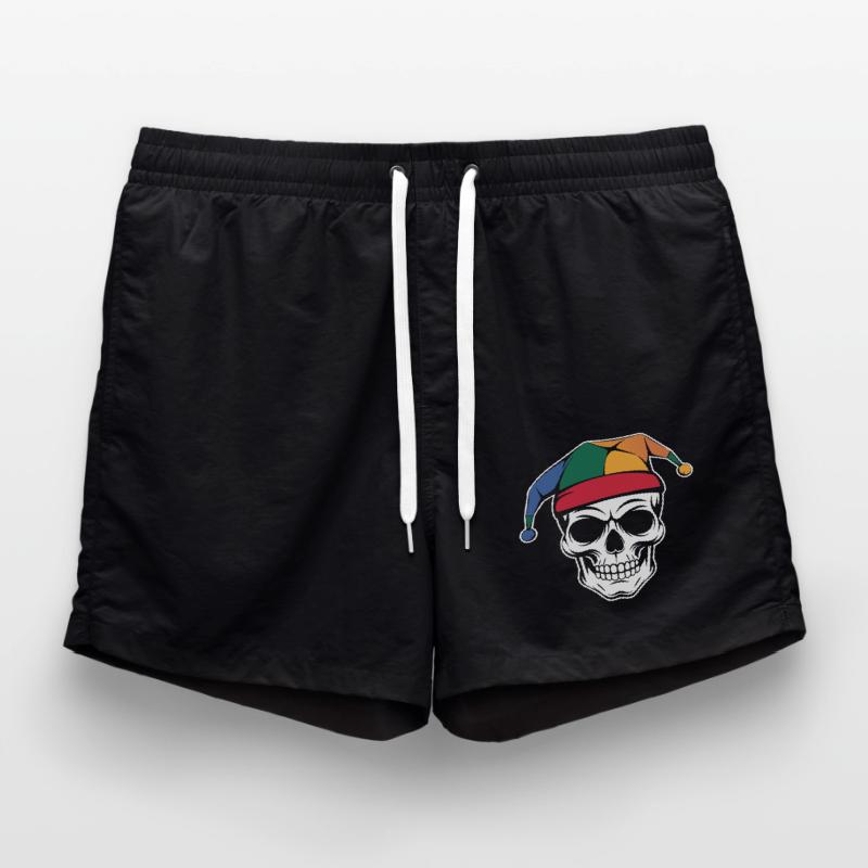 Funny Skull with Fool's Cap Swim Trunks