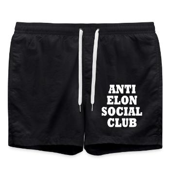 anti elon social club - Badeshorts - Schwarz - Vorne - AI Model Male 185 light (185cm)