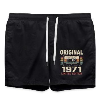 1971 Birthday Gift 1971 Vintage 1971 Retro - Swim Trunks - black - Front - AI Model Male 185 light (185cm)