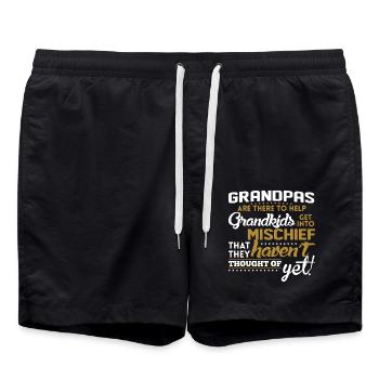 Grandpas Help Grandkids Into Mischief - Swim Trunks - black - Front - AI Model Male 185 light (185cm)