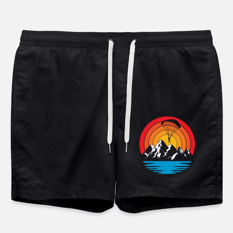 Paragliding Skydive - Swim Trunks - black