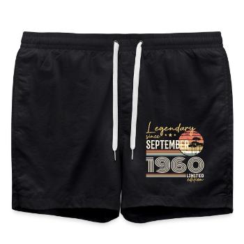 September 1960 Geboren im September 1960 September 1960 - Badeshorts - Schwarz - Vorne - AI Model Male 185 light (185cm)