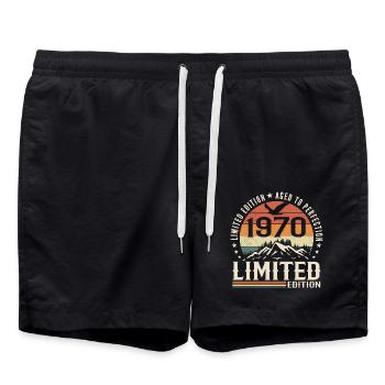Cadeau Anniversaire 1970 - Vintage 1970 Rétro 1970 - Short de bain - noir - Devant - AI Model Male 185 light (185cm)