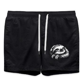 Drôle de paresseux effrayant, ne stresse pas - Short de bain - noir - Devant - AI Model Male 185 light (185cm)