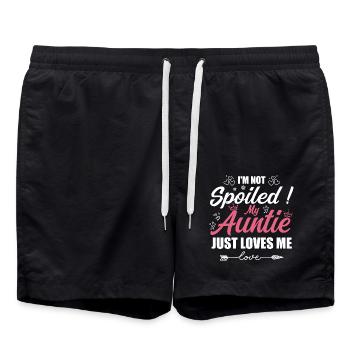 Im Not Spoiled My Auntie Just Loves Me a Team Kids - Short de bain - noir - Devant - AI Model Male 185 light (185cm)