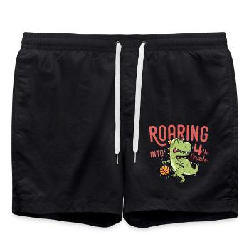 Roaring into 4th Grade Dinosaur Basketball - Short de bain - noir - Devant - AI Model Male 185 light (185cm)