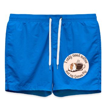 Just need coffee and my guinea pig - Swim Trunks - cobalt blue - Front