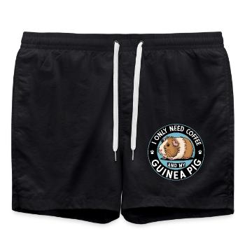 Just need coffee and my guinea pig - Swim Trunks - black - Front - AI Model Male 185 light (185cm)
