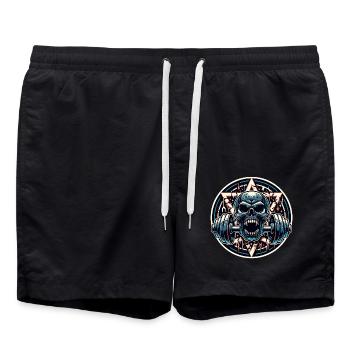 Crâne avec Pentagramme Entraînement Haltère Musculation - Short de bain - noir - Devant - AI Model Male 185 light (185cm)
