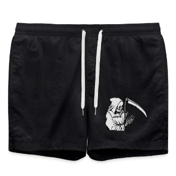Silhouette de Faucheuse avec faux - Short de bain - noir - Devant - AI Model Male 185 light (185cm)