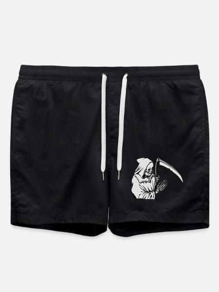 Sensenmann-Silhouette mit Sense - Badeshorts - Schwarz