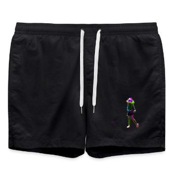 Bunte Golferin - Badeshorts - Schwarz - Vorne - AI Model Male 185 light (185cm)